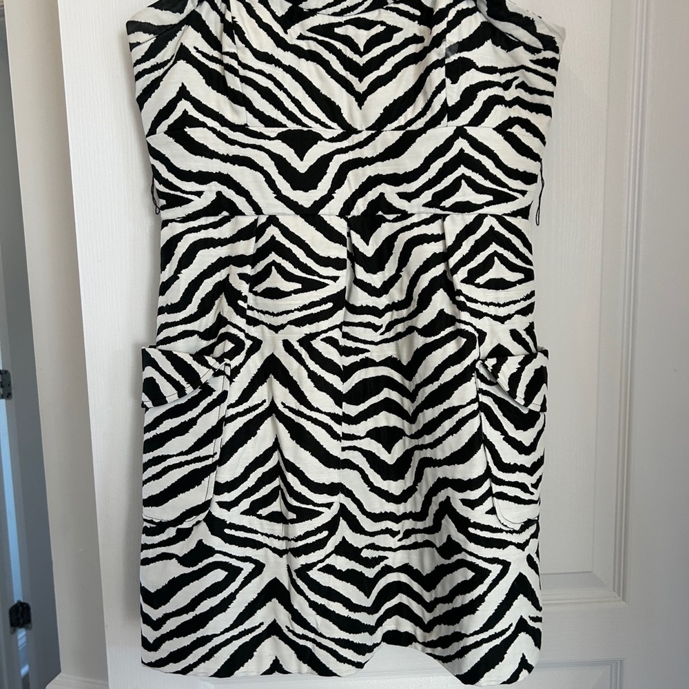 Jessica Simpson Black and White Zebra Print Romper